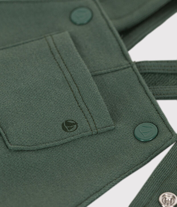 Lange Baby-Latzhose aus Molton gr&uuml;n