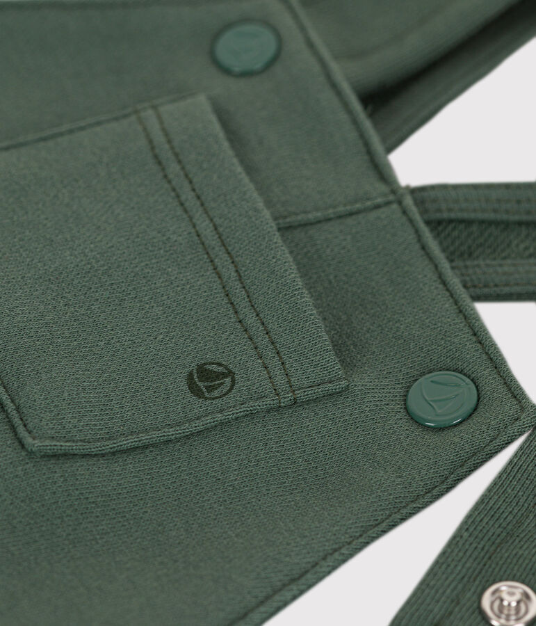 Lange Baby-Latzhose aus Molton gr&uuml;n