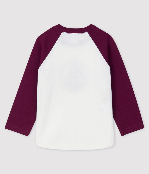 Baby-T-Shirt f&uuml;r Jungen weiss/violett