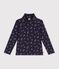 Kinder-Rollkragenshirt aus Baumwolle mit Blumenmuster blau/vielfarbig