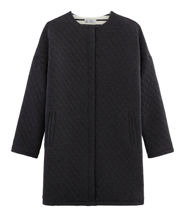 Lange Jacke aus Doppeljersey f&uuml;r Damen grau