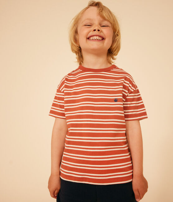 Gestreiftes Jungen-T-Shirt aus Jerseystoff FAMEUX/ AVALANCHE