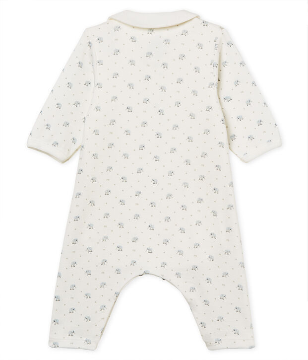 Gemusterter baby-bodyjama ohne f&uuml;sse jungen 1x1-gerippt weiss/vielfarbig