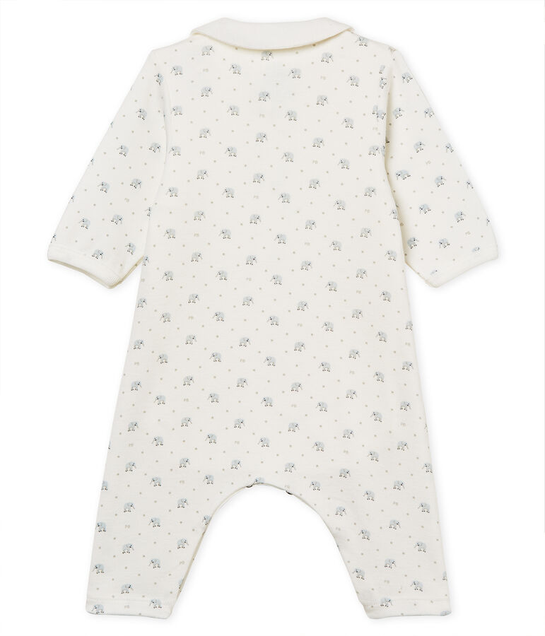 Gemusterter baby-bodyjama ohne f&uuml;sse jungen 1x1-gerippt weiss/vielfarbig