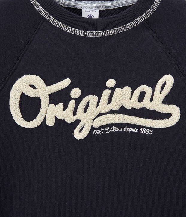 Jungen-Sweatshirt aus Molton blau