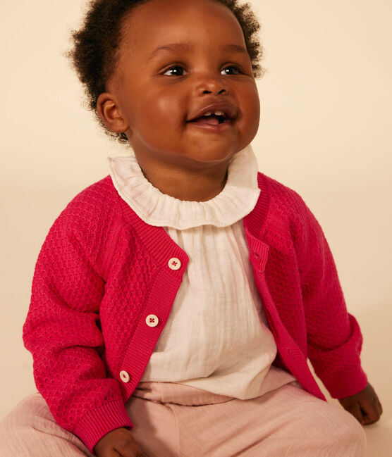 Baby-Cardigan aus Baumwollstrick rosa DELHI