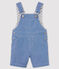 Baby-Latzhose aus Leinen blau/weiss