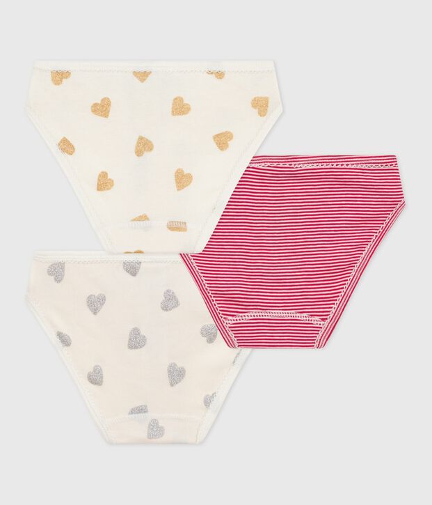 Set Kinder-Slips aus Baumwolle mit Herzmotiv vielfarbig