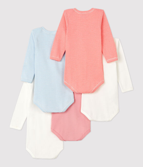 5er-Set langärmelige Baby-Bodys aus Baumwolle für Mädchen variante 1