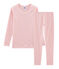 Sehr eng anliegender Rippstrick-Pyjama für kleine Mädchen rosa CHARME/weiss MARSHMALLOW