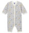 Baby Mädchen Strampler ohne Fuß in Rippstrick grau POUSSIERE/weiss MULTICO