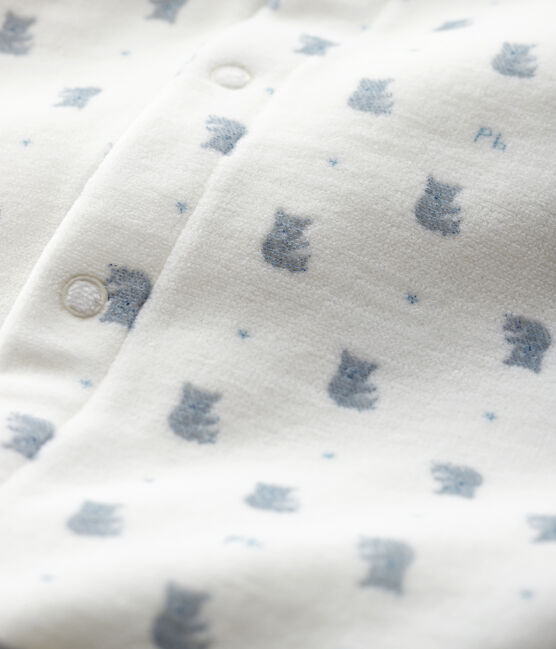 Baby-Bodyjama aus Bio-Baumwoll-Velours mit Koala-Motiv weiss MARSHMALLOW/weiss MULTICO