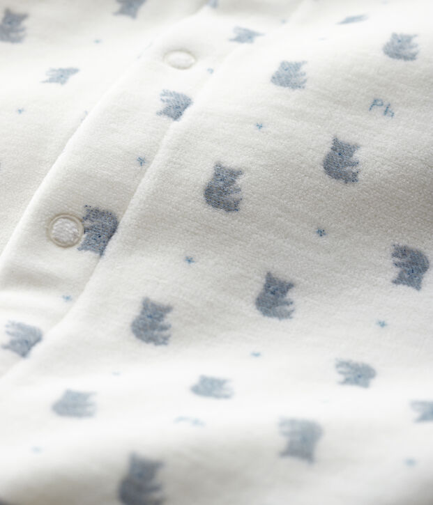Baby-Bodyjama aus Velours mit Koala-Motiv f&uuml;r Jungen weiss/vielfarbig