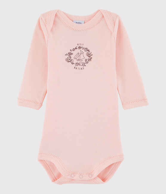 Langärmeliger Baby-Body Mädchen rosa VENUS