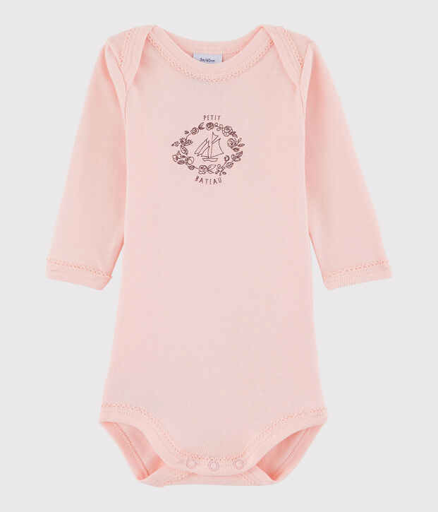 Lang&auml;rmeliger Baby-Body M&auml;dchen rosa