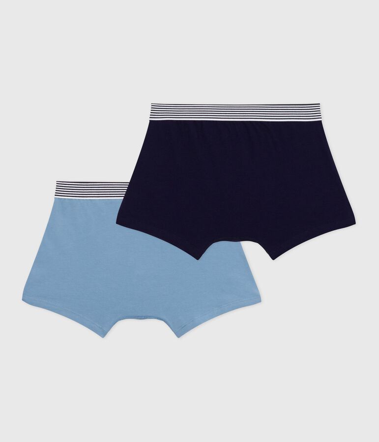 Set Kinder-Boxershorts aus einfarbiger Baumwolle mit Elastan vielfarbig