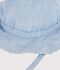 Breitkrempiger Baby-Sonnenhut aus Chambray f&uuml;r M&auml;dchen blau