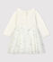 Baby-Strickkleid für Mädchen weiss MARSHMALLOW/grau ARGENT