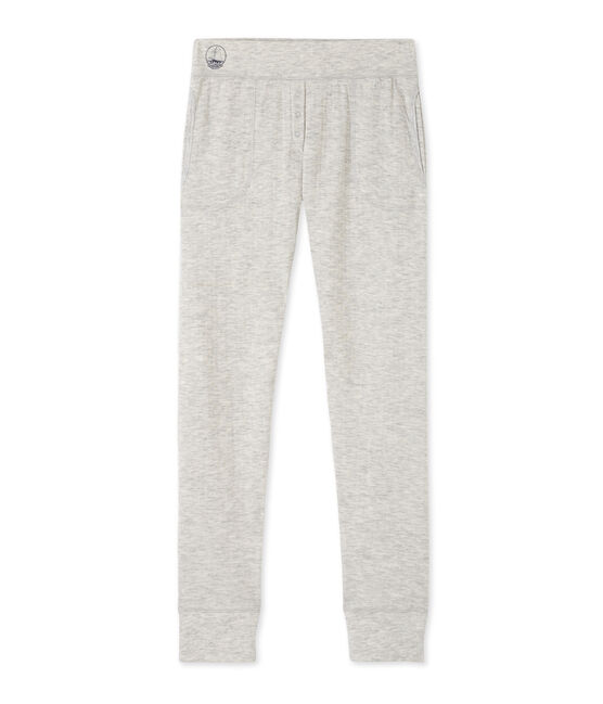 Melierte Damen-Unterhose aus extrafeinem, gedoppeltem Jersey grau BELUGA CHINE