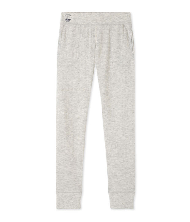 Melierte Damen-Unterhose aus extrafeinem, gedoppeltem Jersey grau