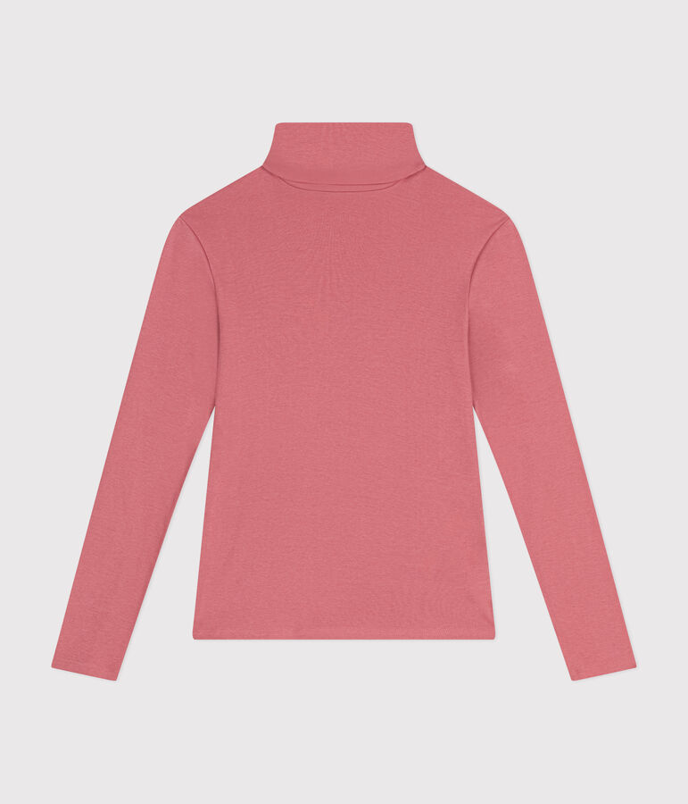 Damen-Rollkragenshirt L'Iconique aus Baumwolle rosa ROSEWOOD