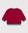 Baby College-Jacke aus einfarbiger Baumwolle und Sherpa AMARANTE