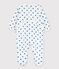 Baby-Strampler aus Nicki mit kleinen blauen Herzen weiss MARSHMALLOW/blau BRASIER