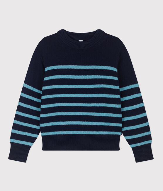 Damenpullover aus Wolle mit Matrosenmuster SMOKING/ AZUL