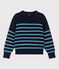 Damenpullover aus Wolle mit Matrosenmuster SMOKING/ AZUL
