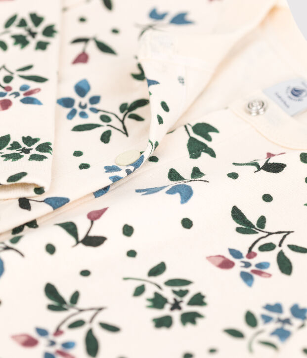 Gemusterter Kinder-Cardigan aus Doppeljersey f&uuml;r M&auml;dchen naturfarben/vielfarbig