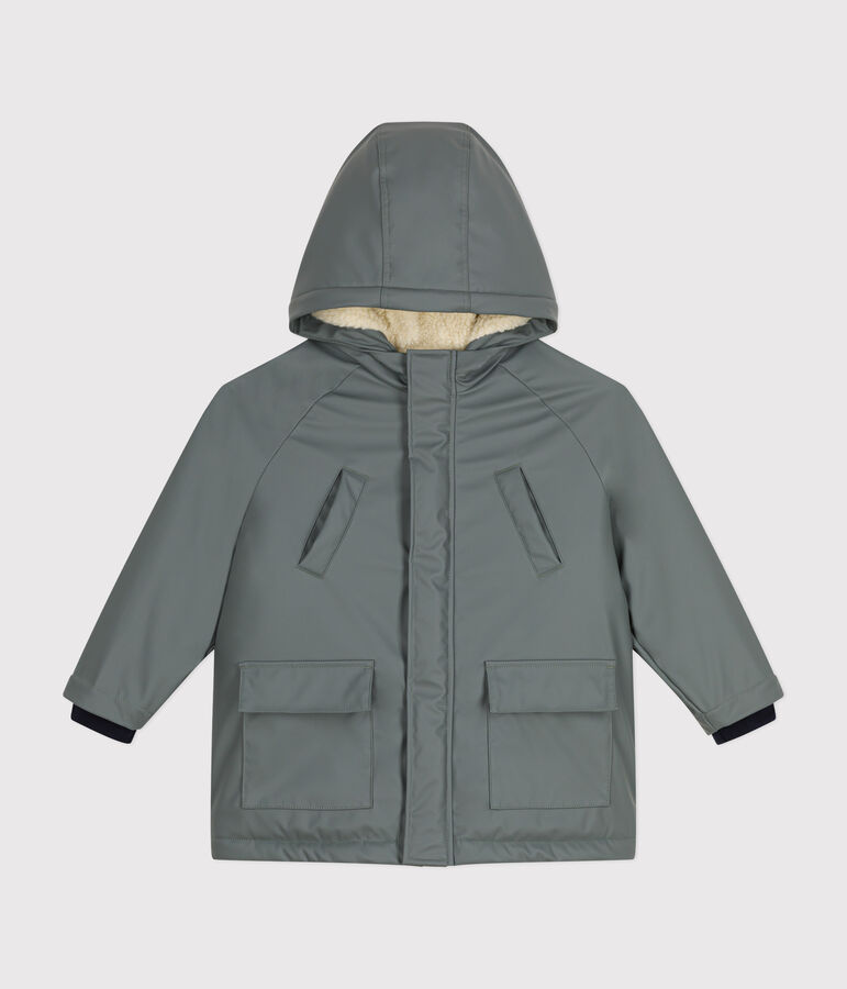 Warme Kinder-Regenjacke aus Sherpa f&uuml;r M&auml;dchen und Jungen gr&uuml;n THUYA