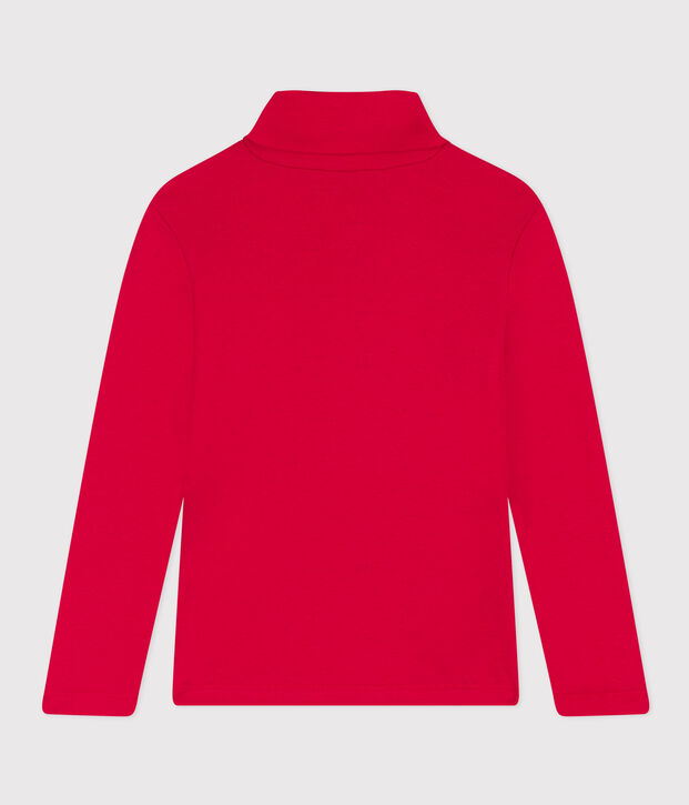 Kinder-Rollkragenshirt aus Baumwolle rot