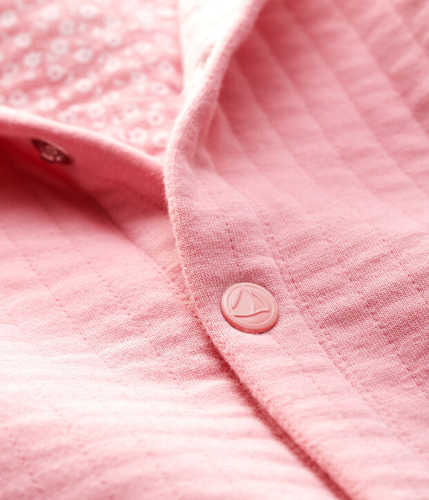 Baby-Cardigan aus gestepptem Doppeljersey. rosa