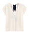 T-Shirt aus Leinen, Damen weiss MARSHMALLOW