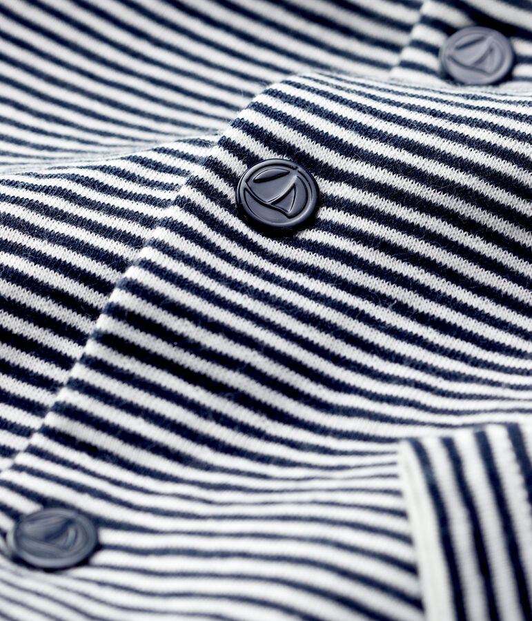 Baby-Cardigan aus Baumwolle blau/weiss