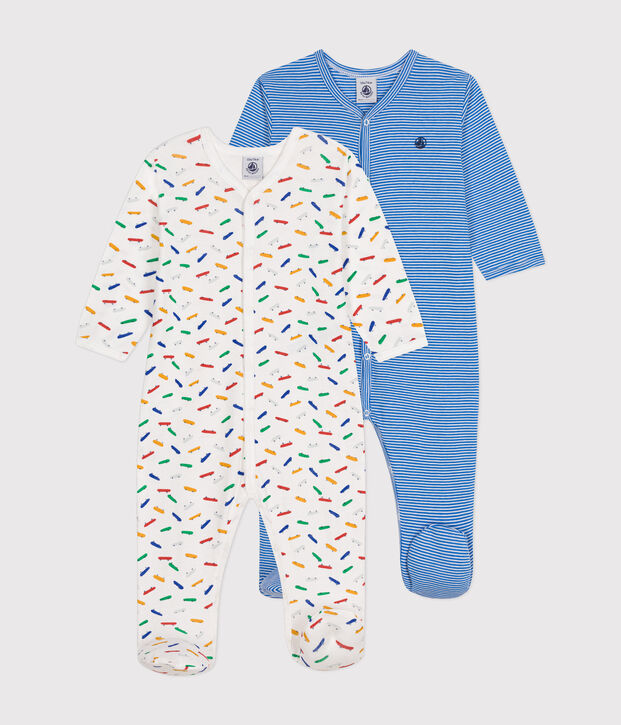 2er-Set Baby-Strampler aus Baumwolle vielfarbig