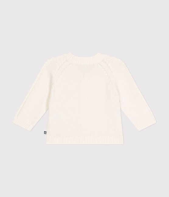 Baby-Cardigan aus Baumwolle weiss MARSHMALLOW