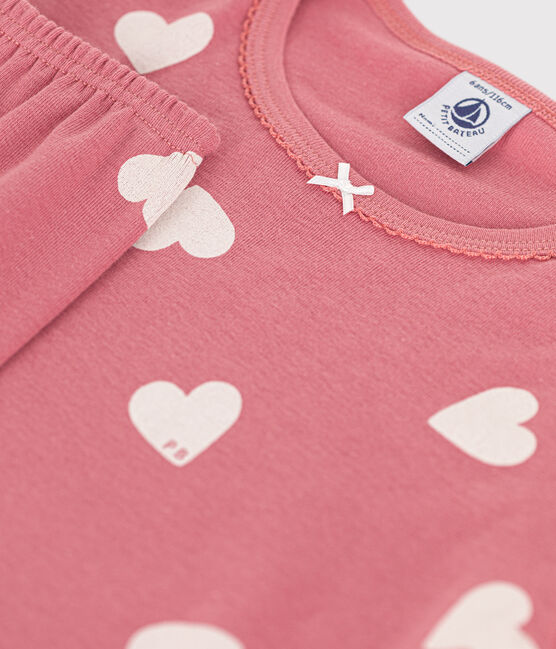 Kinder-Pyjama aus Baumwolle mit Herzmotiv rosa ROSEWOOD/ AVALANCHE
