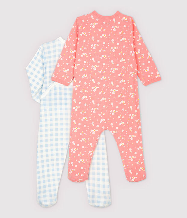 2er-Set Baby-Strampler aus Baumwolle f&uuml;r M&auml;dchen vielfarbig