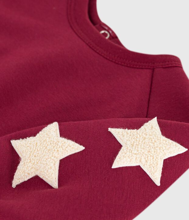 Baby-Sweatshirt aus Baumwolle, warm und weich mit Sternmotiv rot