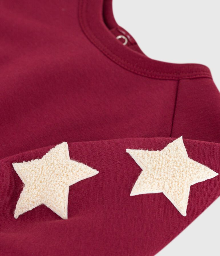 Baby-Sweatshirt aus Baumwolle, warm und weich mit Sternmotiv rot