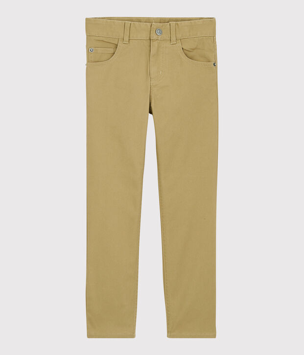 Kinder-Hose aus Sergestoff in Slim-Fit-Passform f&uuml;r Jungen beige
