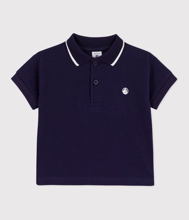 Kurz&auml;rmeliges Baby-Poloshirt aus einfarbiger Baumwolle SOIR