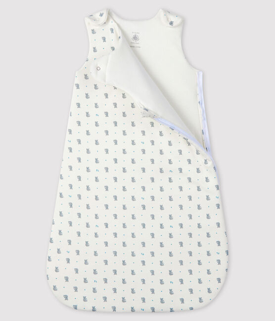 Baby-Schlafsack aus Rippstrick weiss MARSHMALLOW/grau GRIS/ MULTICO