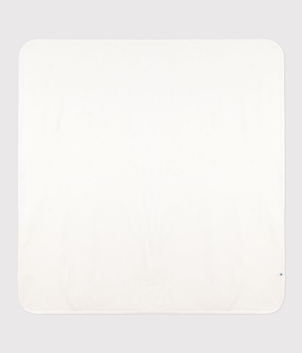 Newborn Baby-Decke aus einfarbiger Baumwolle mit Lochstickerei weiss