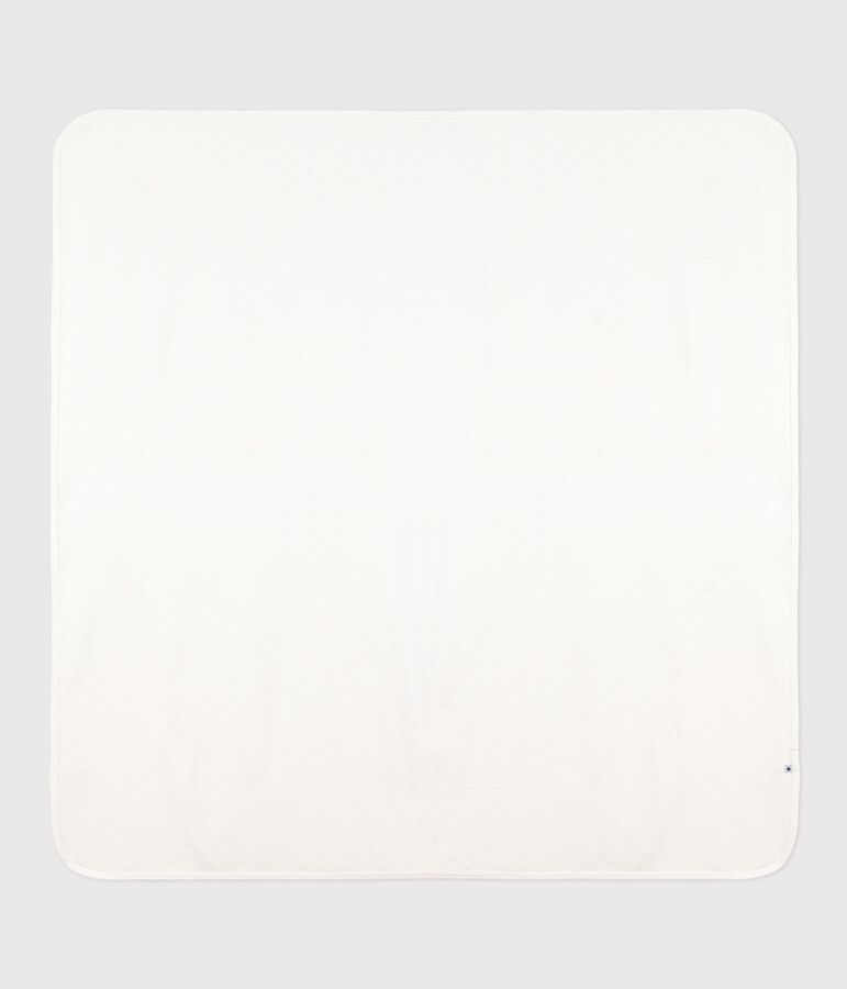 Newborn Baby-Decke aus einfarbiger Baumwolle mit Lochstickerei weiss