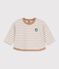Lang&auml;rmeliges Baby T-Shirt aus Baumwolle mit Streifen. beige/naturfarben