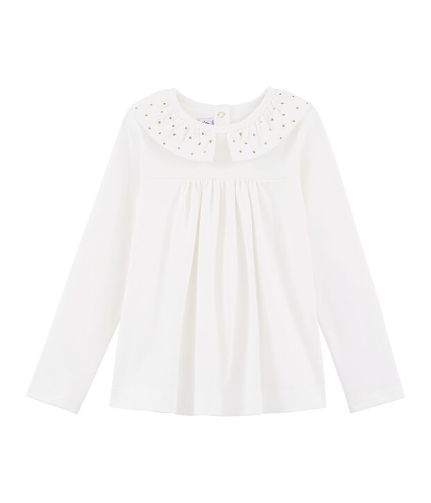 Kinderbluse f&uuml;r M&auml;dchen weiss