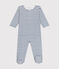 Langärmelige Baby-Pyjamas aus Baumwolle weiss ECUME/ INCOGNITO