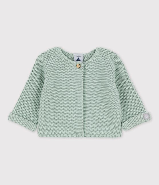 Baby-Cardigan aus Bio-Baumwollstrick grün HERBIER